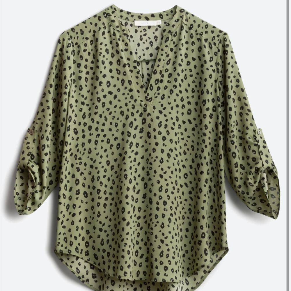 Like New Green Split Neck Blouse